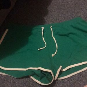 Green Athletic Casual Shorts